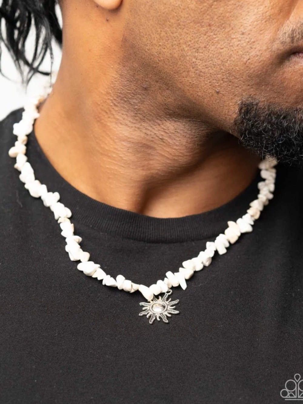 ☀️ “DANCING IN THE SUNLIGHT” WHITE STONES NECKLACE FOR MEN ~ PAPARAZZI❗️☀️💪🏼☀️ - Picture 2 of 5